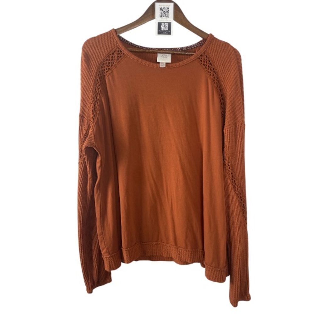 Knox Rose Orange Knit Sweater// XXL